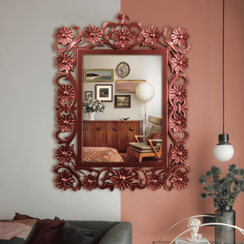 Copper rectangular classic style mirror