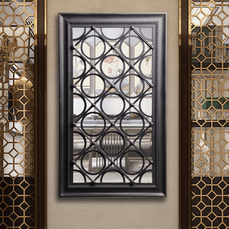 Bronze rectangle wall decor mirror