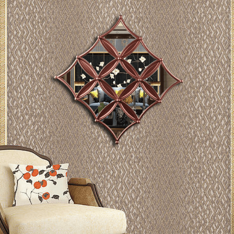 43cm bronze diamond wall decor mirror