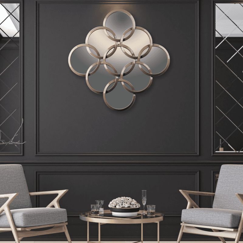 60cm bronze circle wall decor mirror