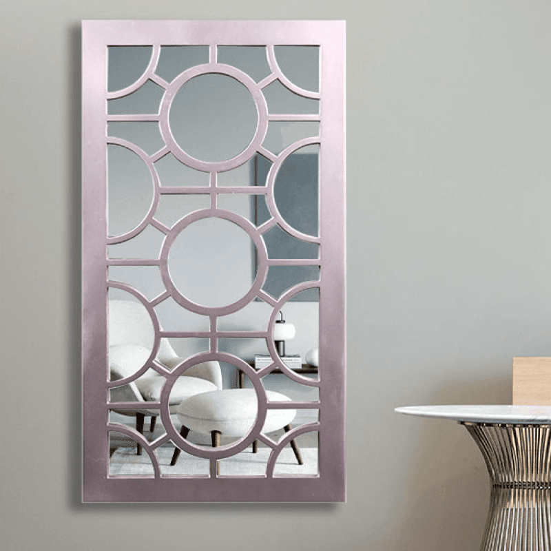 Silver pink frame wall decor mirror