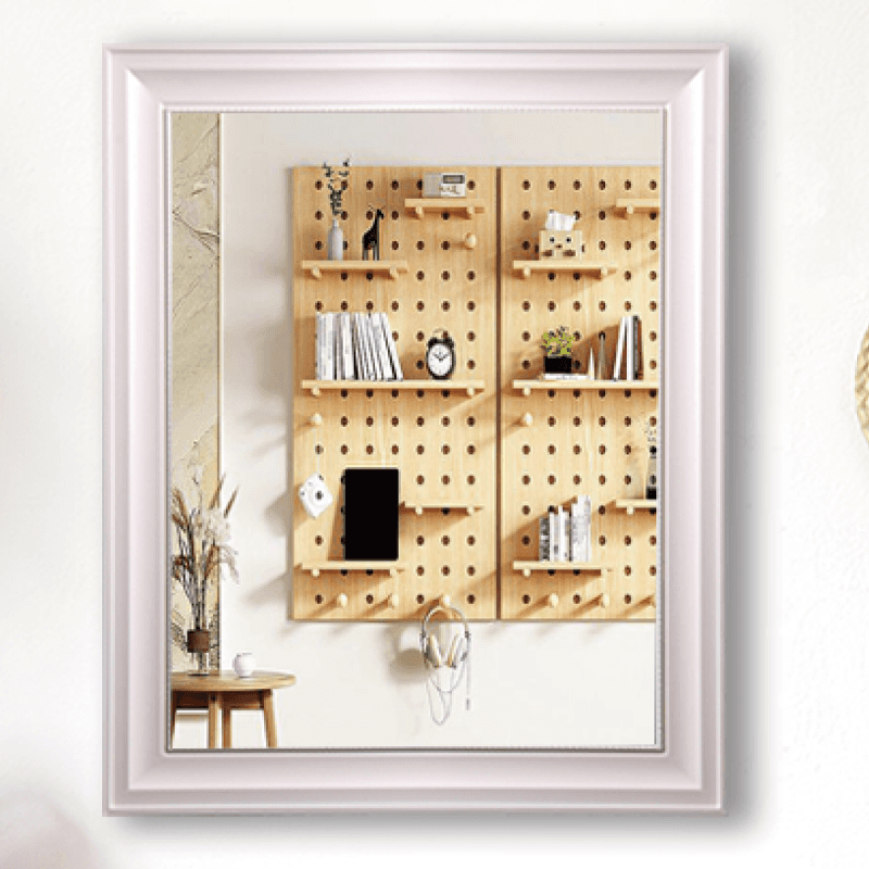 Silver framed rectangular wall modern mirror