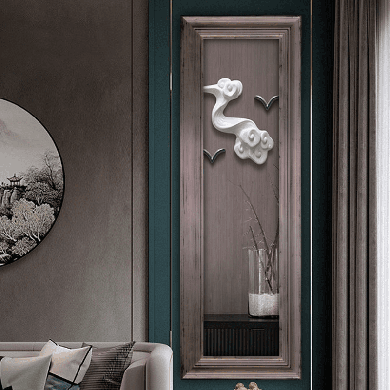 Brown large wall mounted dress mirror