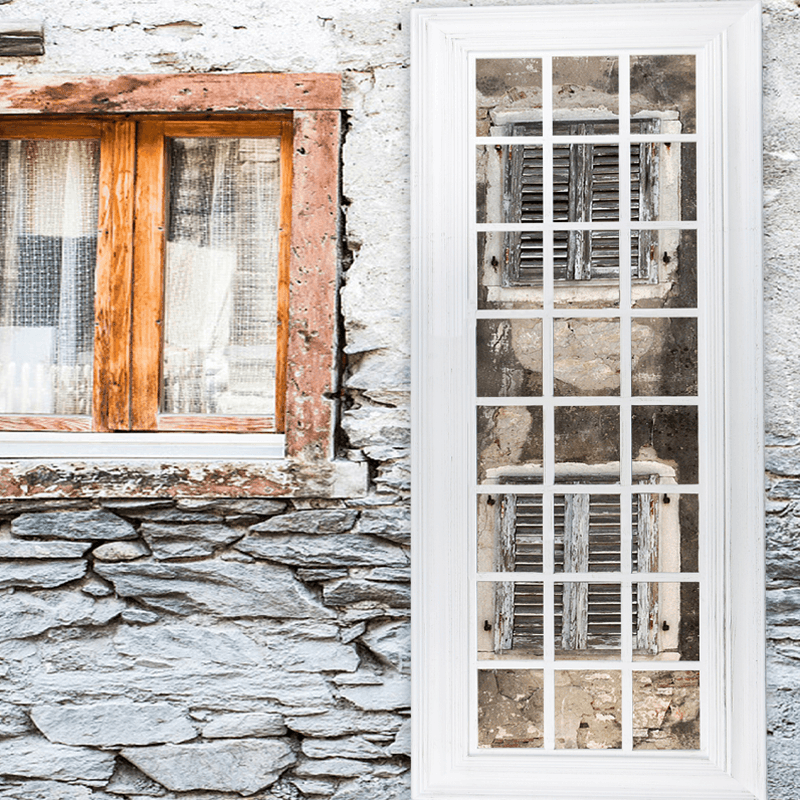 White french full body wall garden mirror