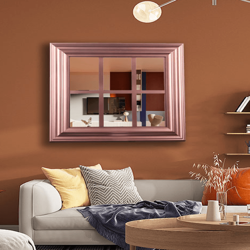 44cm rose gold 6 pane wall decoration garden mirror