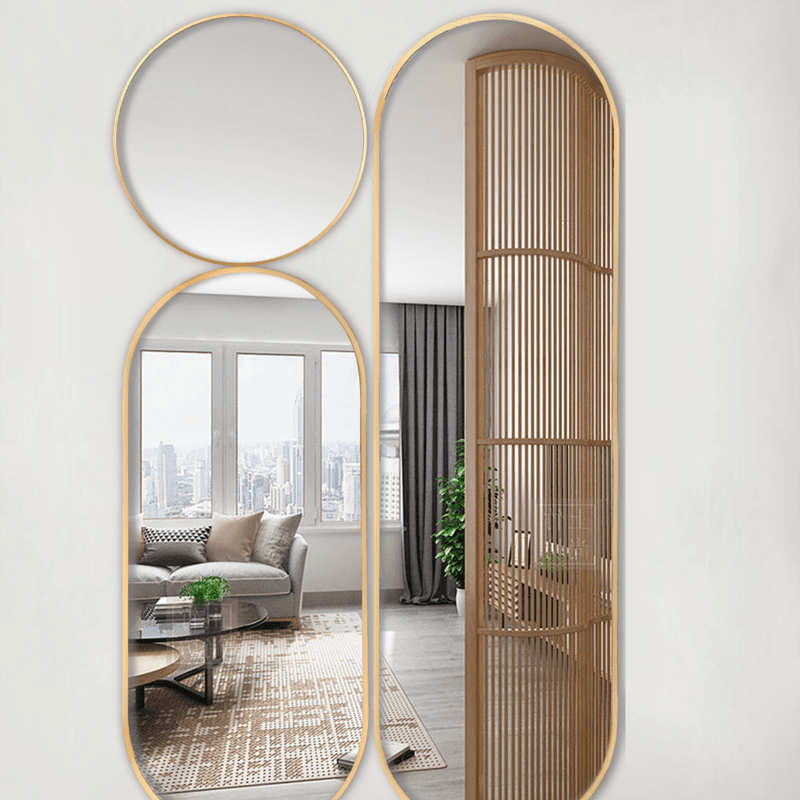 Different shapes of wall decorations slim mirror