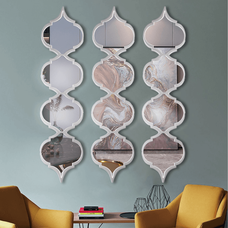 White Wall Mirror Set