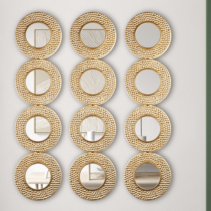 Gold wall decorative mirror set