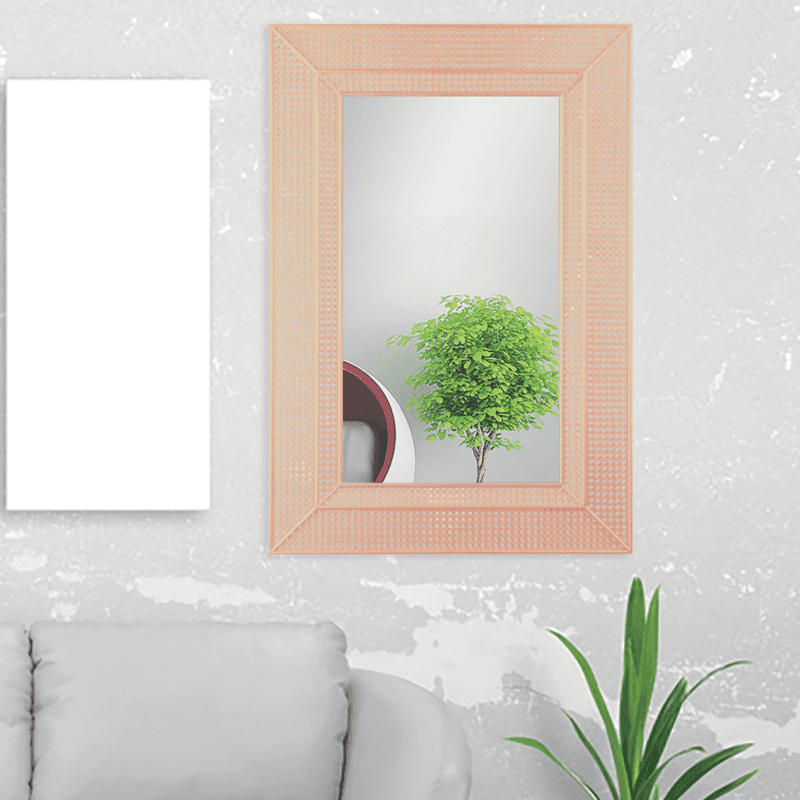 Large rectangular rattan mirror